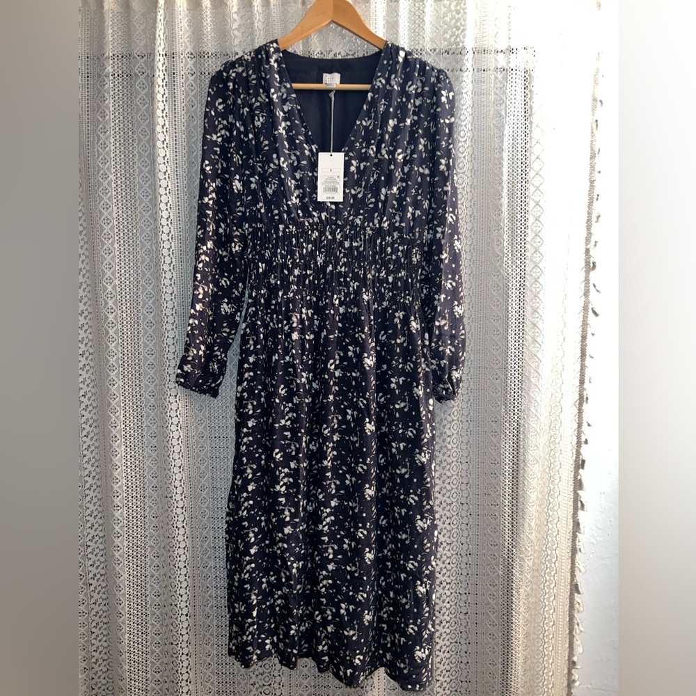 A New Day Navy Floral Dress Size Small
